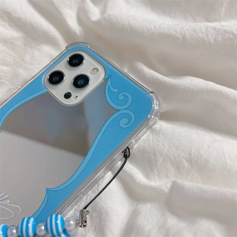 Blue Mirror With Beaded Chain iPhone Case BP316 - iphone 