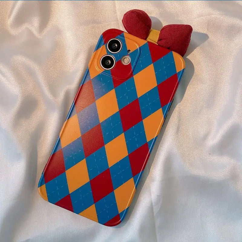 Bow Argyle Phone Case - iPhone 13 Pro Max / 13 Pro / 13 / 13