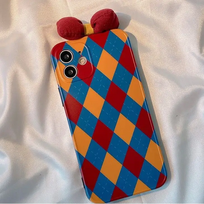 Bow Argyle Phone Case - iPhone 13 Pro Max / 13 Pro / 13 / 13