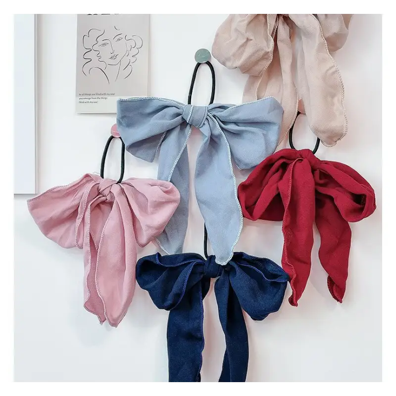 Bow Chiffon Hair Tie WD177 - Hair Fashion Accessories