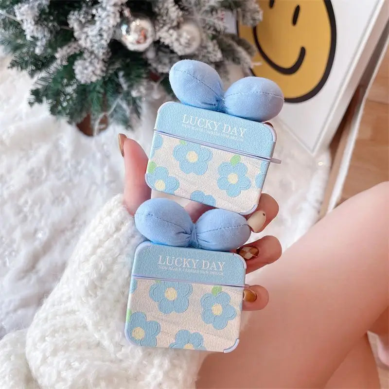 Bow Flower Painting Airpods Earphone Case Cover-1