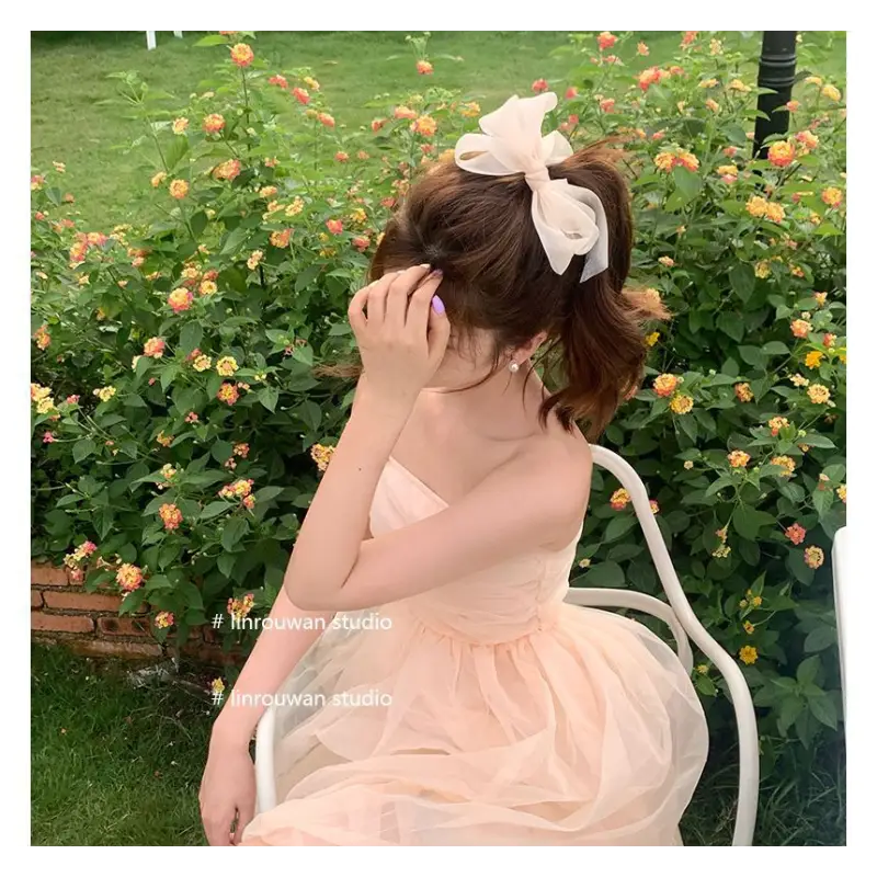 Bow Mesh Acrylic Hair Clip Wd165 - Hair Fashion Accessories