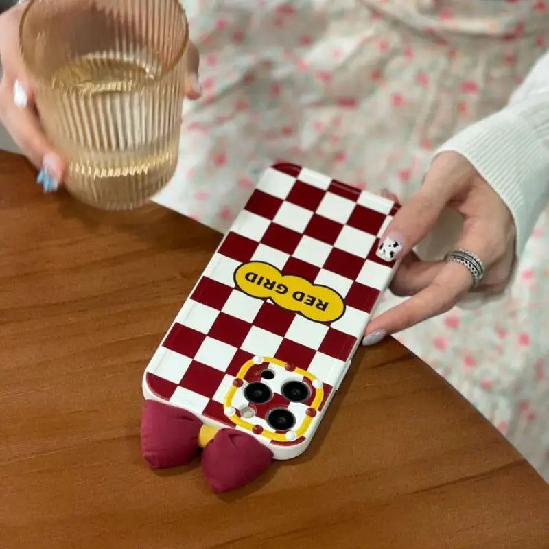 Bow Plaid Print Phone Case - iPhone 13 Pro Max / 13 Pro / 13 / 12 Pro Max / 12 Pro / 12 / 11 Pro Max / 11 Pro / 11 / XS Max / XR / XS / X / 8 Plus / 7 Plus-5