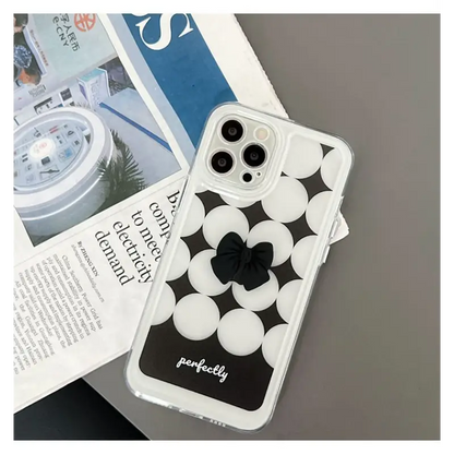 Bow Polka Dot Transparent Phone Case - iPhone 13 Pro Max / 