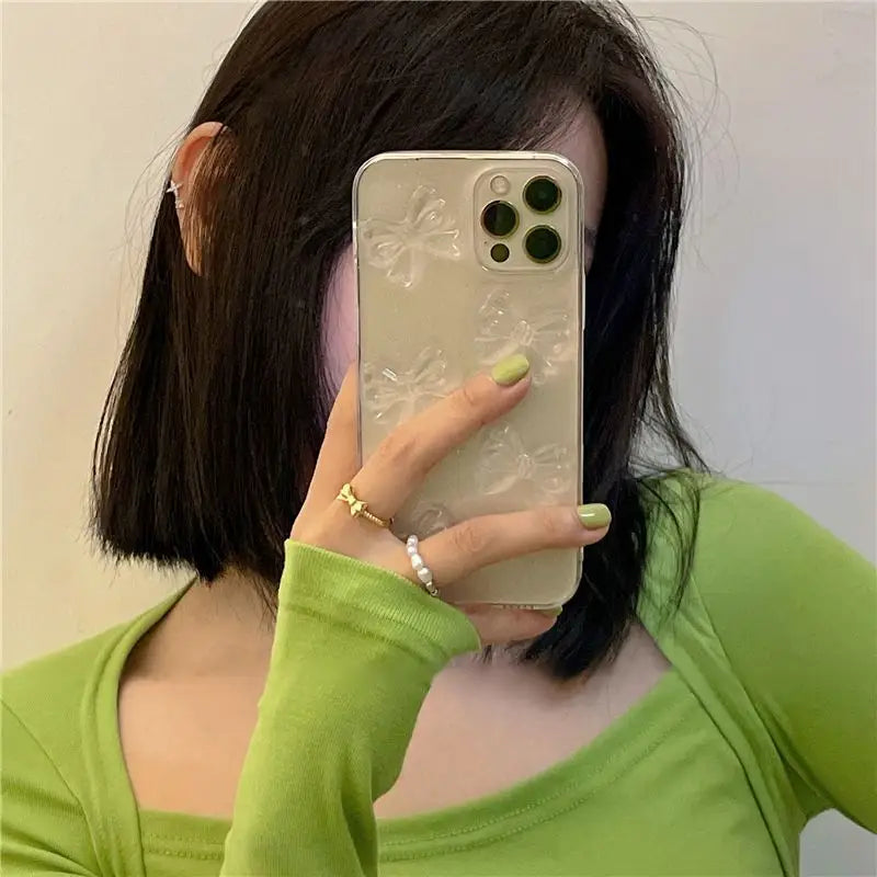 Bow Transparent Phone Case - iPhone 13 Pro Max / 13 Pro / 13