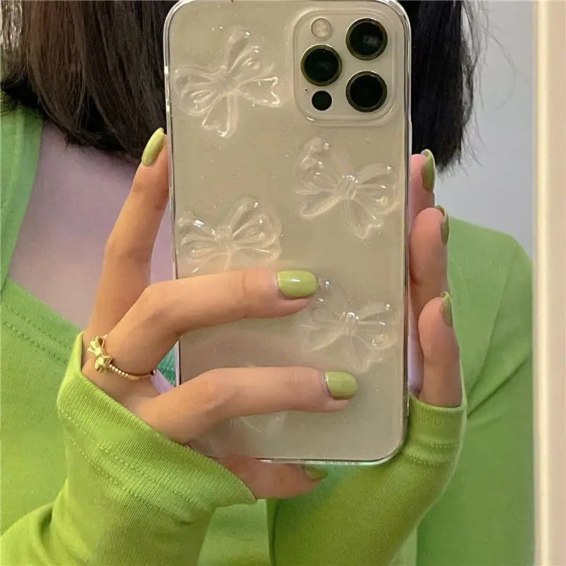 Bow Transparent Phone Case - iPhone 13 Pro Max / 13 Pro / 13