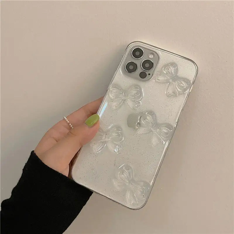 Bow Transparent Phone Case - iPhone 13 Pro Max / 13 Pro / 13