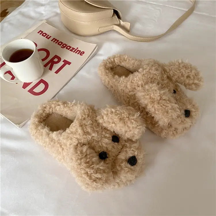 Brown Puppy Dog Slippers for Winter Lin78 - slippers