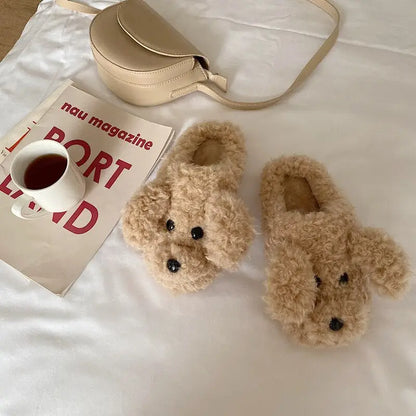 Brown Puppy Dog Slippers for Winter Lin78 - slippers