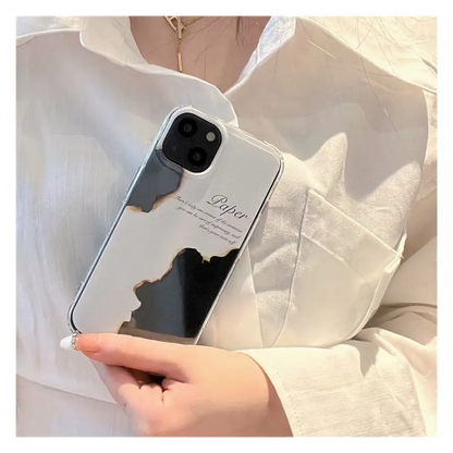 Burnt Paper Print Lettering Phone Case - iPhone 13 Pro Max /