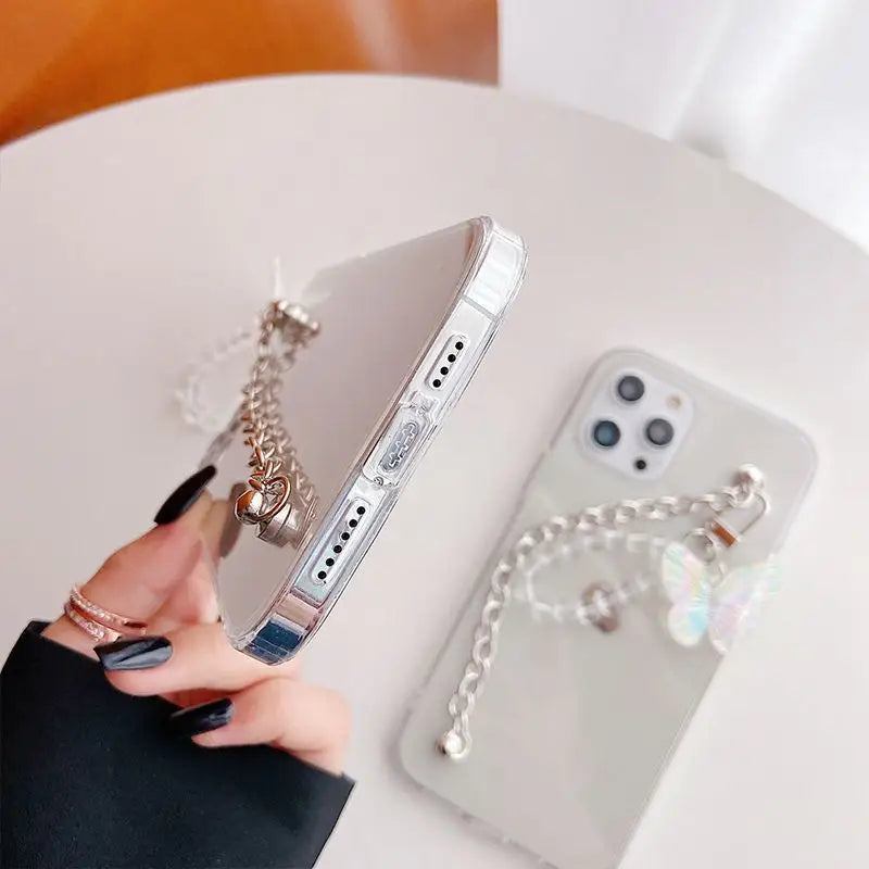 Butterfly Chain Transparent Phone Case - iPhone 12 Pro Max /