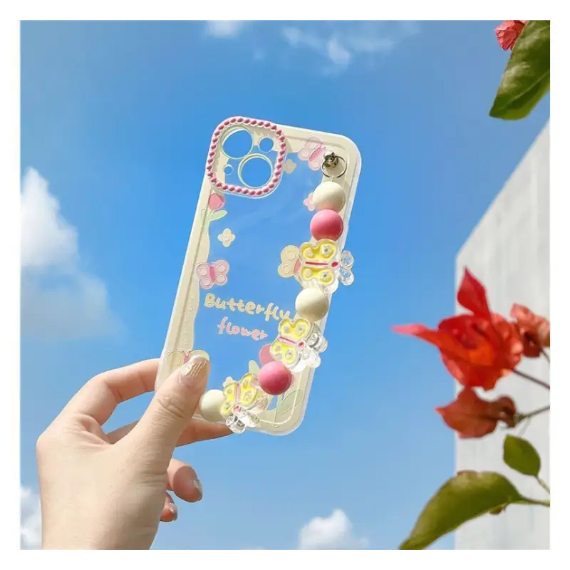 Butterfly Chain Transparent Phone Case - iPhone 13 Pro Max /