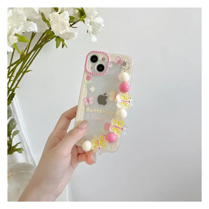 Butterfly Chain Transparent Phone Case - iPhone 13 Pro Max /