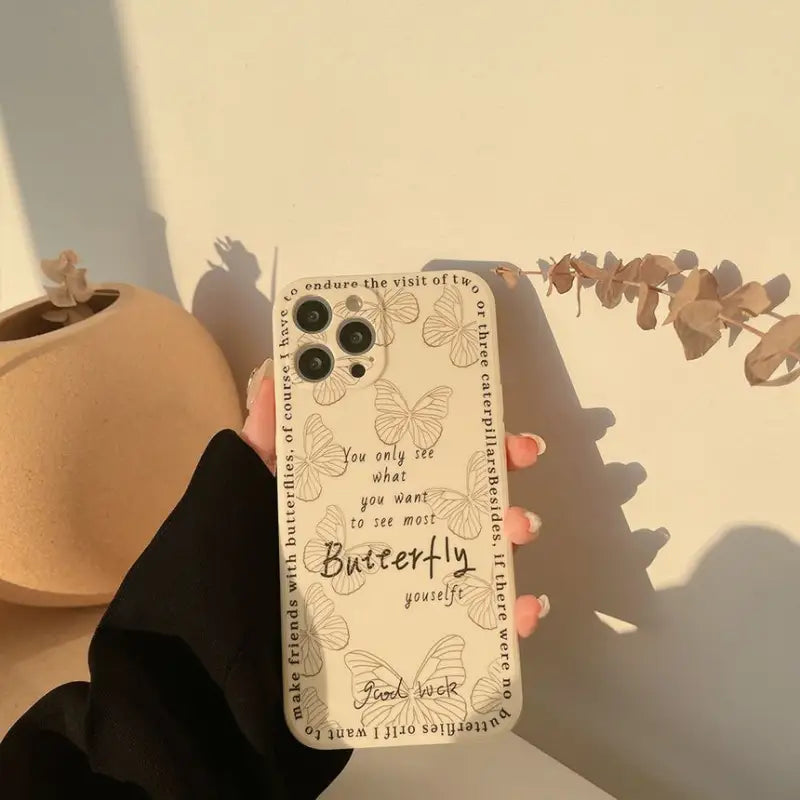 Butterfly Phone Case - iPhone 13 Pro Max / 13 Pro / 13 / 13 mini / 12 Pro Max / 12 Pro / 12 / 12 mini / 11 Pro Max / 11 Pro / 11 / SE / XS Max / XS / XR / X / SE 2 / 8 / 8 Plus / 7 / 7 Plus-7