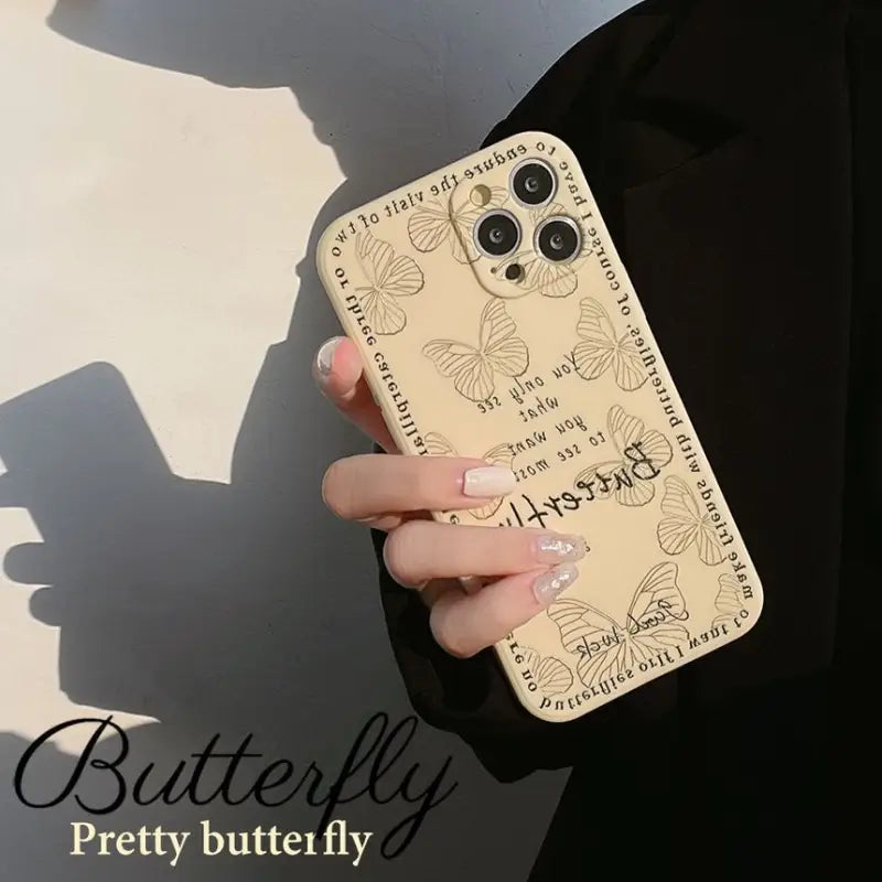 Butterfly Phone Case - iPhone 13 Pro Max / 13 Pro / 13 / 13 mini / 12 Pro Max / 12 Pro / 12 / 12 mini / 11 Pro Max / 11 Pro / 11 / SE / XS Max / XS / XR / X / SE 2 / 8 / 8 Plus / 7 / 7 Plus-11
