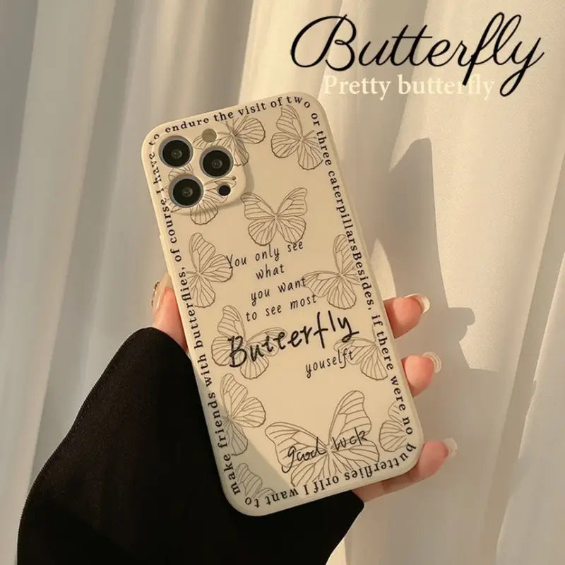 Butterfly Phone Case - iPhone 13 Pro Max / 13 Pro / 13 / 13 mini / 12 Pro Max / 12 Pro / 12 / 12 mini / 11 Pro Max / 11 Pro / 11 / SE / XS Max / XS / XR / X / SE 2 / 8 / 8 Plus / 7 / 7 Plus-5