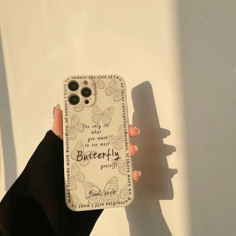 Butterfly Phone Case - iPhone 13 Pro Max / 13 Pro / 13 / 13 mini / 12 Pro Max / 12 Pro / 12 / 12 mini / 11 Pro Max / 11 Pro / 11 / SE / XS Max / XS / XR / X / SE 2 / 8 / 8 Plus / 7 / 7 Plus-9