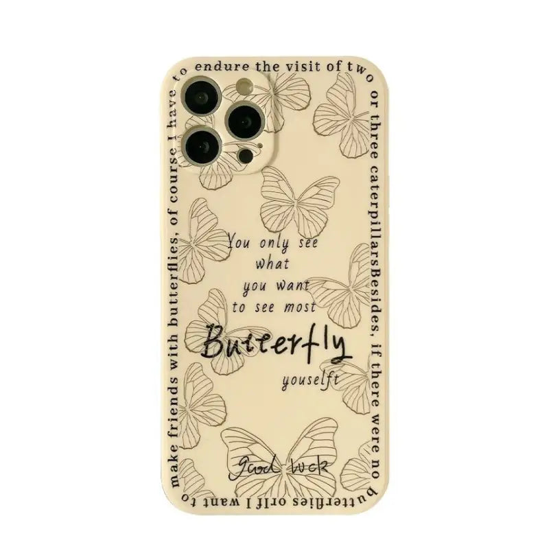 Butterfly Phone Case - iPhone 13 Pro Max / 13 Pro / 13 / 13 mini / 12 Pro Max / 12 Pro / 12 / 12 mini / 11 Pro Max / 11 Pro / 11 / SE / XS Max / XS / XR / X / SE 2 / 8 / 8 Plus / 7 / 7 Plus-4