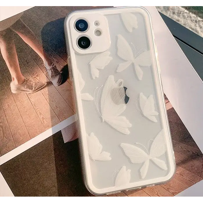 Butterfly Transparent Phone Case - iPhone 12 Pro Max / 12 Pro / 12 / 12 mini / 11 Pro Max / 11 Pro / 11 / SE / XS Max / XS / XR / X / SE 2 / 8 / 8 Plus / 7 / 7 Plus-8