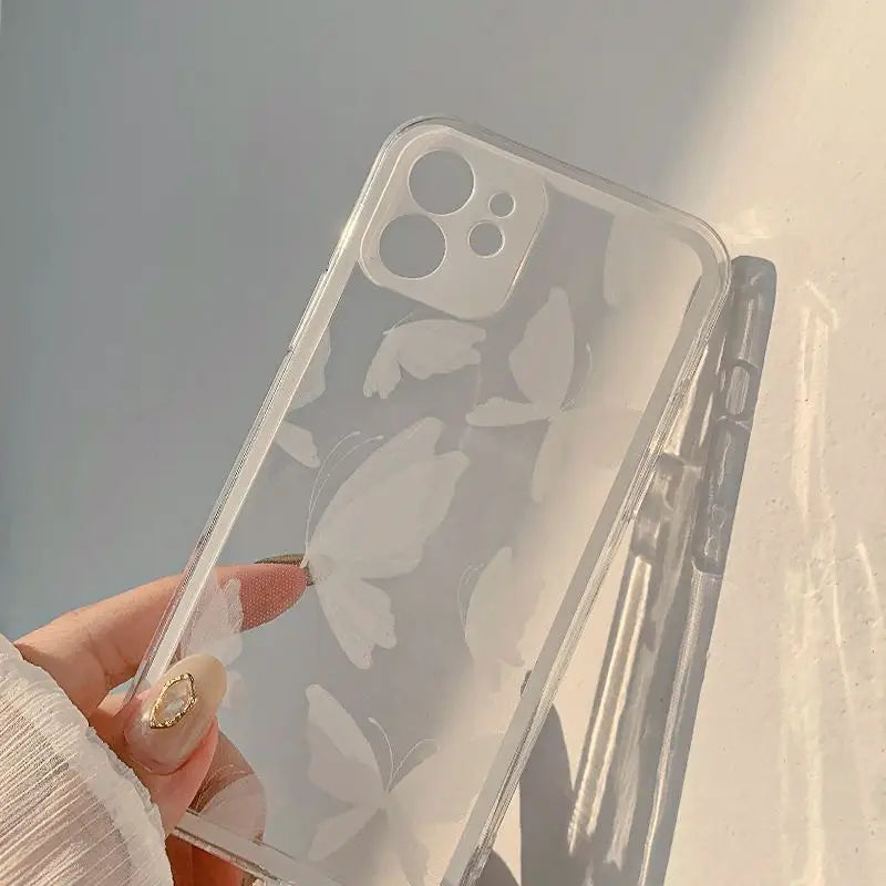 Butterfly Transparent Phone Case - iPhone 12 Pro Max / 12 Pro / 12 / 12 mini / 11 Pro Max / 11 Pro / 11 / SE / XS Max / XS / XR / X / SE 2 / 8 / 8 Plus / 7 / 7 Plus-1