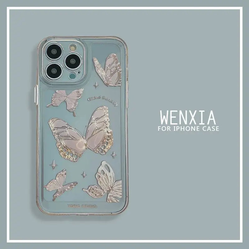 Butterfly Transparent Phone Case - iPhone 13 Pro Max / 13 