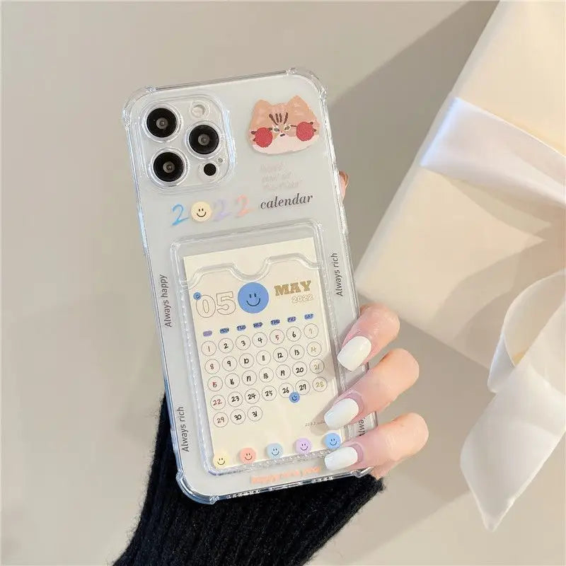 Calendar 2022 Transparent Phone Case - iPhone 13 Pro Max / 13 Pro / 13 / 12 Pro Max / 12 Pro / 12 / 11 Pro Max / 11 / XS Max / XR / XS / X / 8 Plus / 7 Plus-14