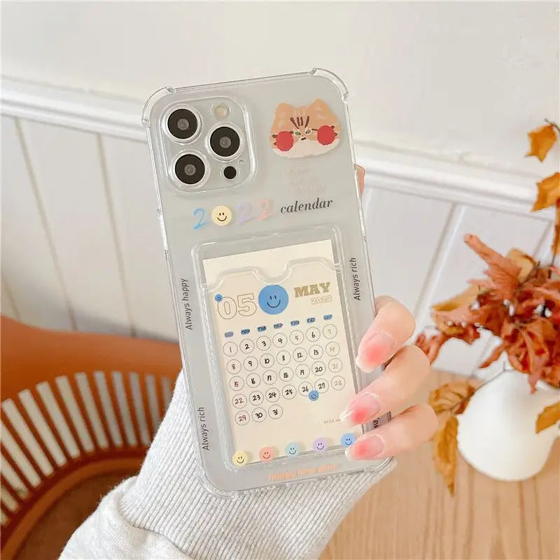 Calendar 2022 Transparent Phone Case - iPhone 13 Pro Max / 13 Pro / 13 / 12 Pro Max / 12 Pro / 12 / 11 Pro Max / 11 / XS Max / XR / XS / X / 8 Plus / 7 Plus-4