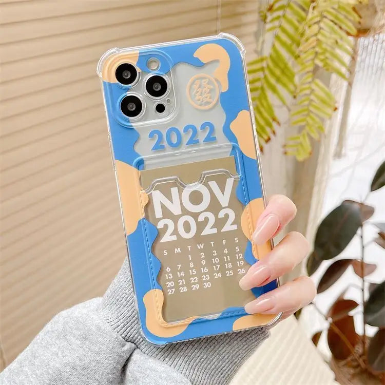 Calendar 2022 Transparent Phone Case - iPhone 13 Pro Max / 13 Pro / 13 / 13 mini / 12 Pro Max / 12 Pro / 12 / 12 mini / 11 Pro Max / 11 Pro / 11 / SE / XS Max / XS / XR / X / SE 2 / 8 / 8 Plus / 7 / 7 Plus-7