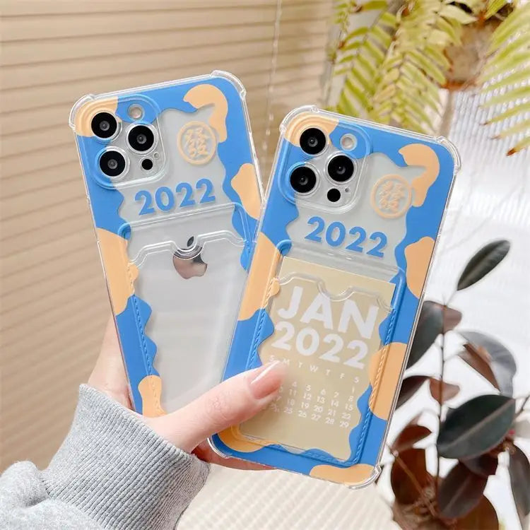 Calendar 2022 Transparent Phone Case - iPhone 13 Pro Max / 13 Pro / 13 / 13 mini / 12 Pro Max / 12 Pro / 12 / 12 mini / 11 Pro Max / 11 Pro / 11 / SE / XS Max / XS / XR / X / SE 2 / 8 / 8 Plus / 7 / 7 Plus-2