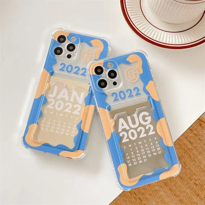 Calendar 2022 Transparent Phone Case - iPhone 13 Pro Max / 13 Pro / 13 / 13 mini / 12 Pro Max / 12 Pro / 12 / 12 mini / 11 Pro Max / 11 Pro / 11 / SE / XS Max / XS / XR / X / SE 2 / 8 / 8 Plus / 7 / 7 Plus-5