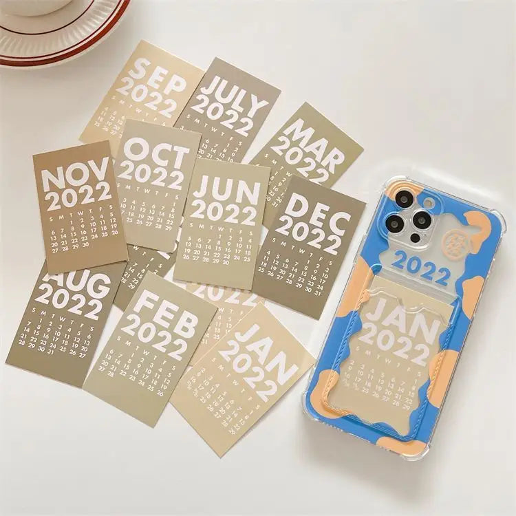 Calendar 2022 Transparent Phone Case - iPhone 13 Pro Max / 13 Pro / 13 / 13 mini / 12 Pro Max / 12 Pro / 12 / 12 mini / 11 Pro Max / 11 Pro / 11 / SE / XS Max / XS / XR / X / SE 2 / 8 / 8 Plus / 7 / 7 Plus-4