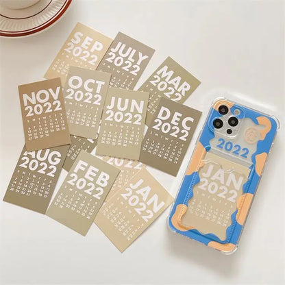 Calendar 2022 Transparent Phone Case - iPhone 13 Pro Max / 13 Pro / 13 / 13 mini / 12 Pro Max / 12 Pro / 12 / 12 mini / 11 Pro Max / 11 Pro / 11 / SE / XS Max / XS / XR / X / SE 2 / 8 / 8 Plus / 7 / 7 Plus-4