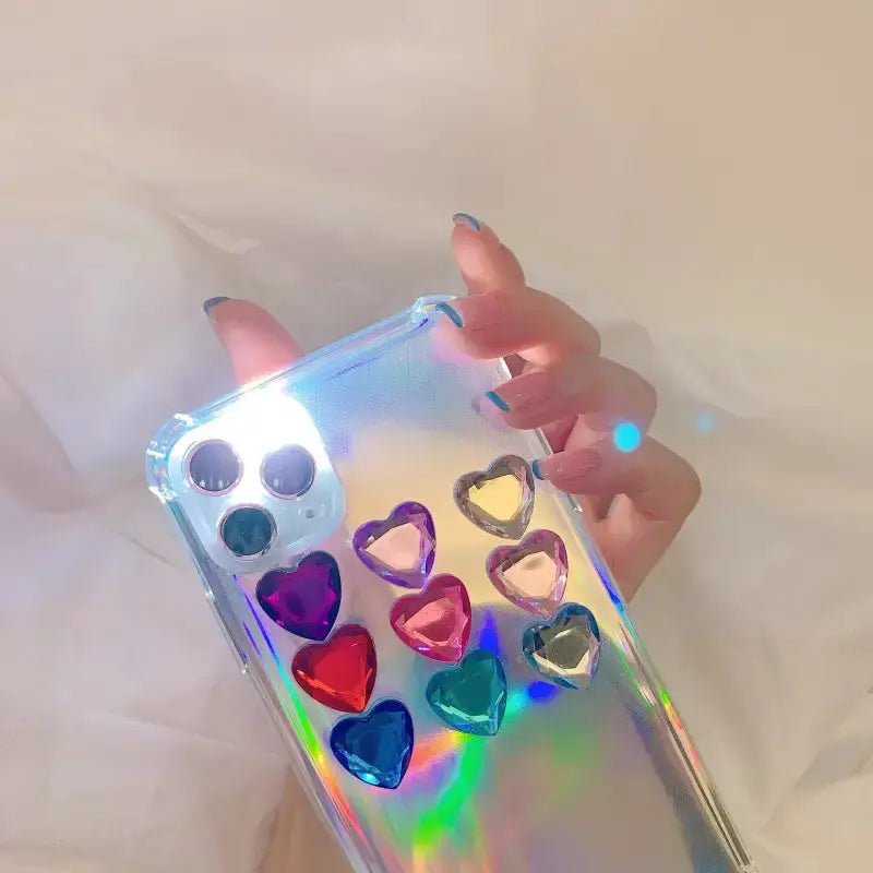 Candy Color Rhinestone Hearts iPhone Case BP133 - iphone 