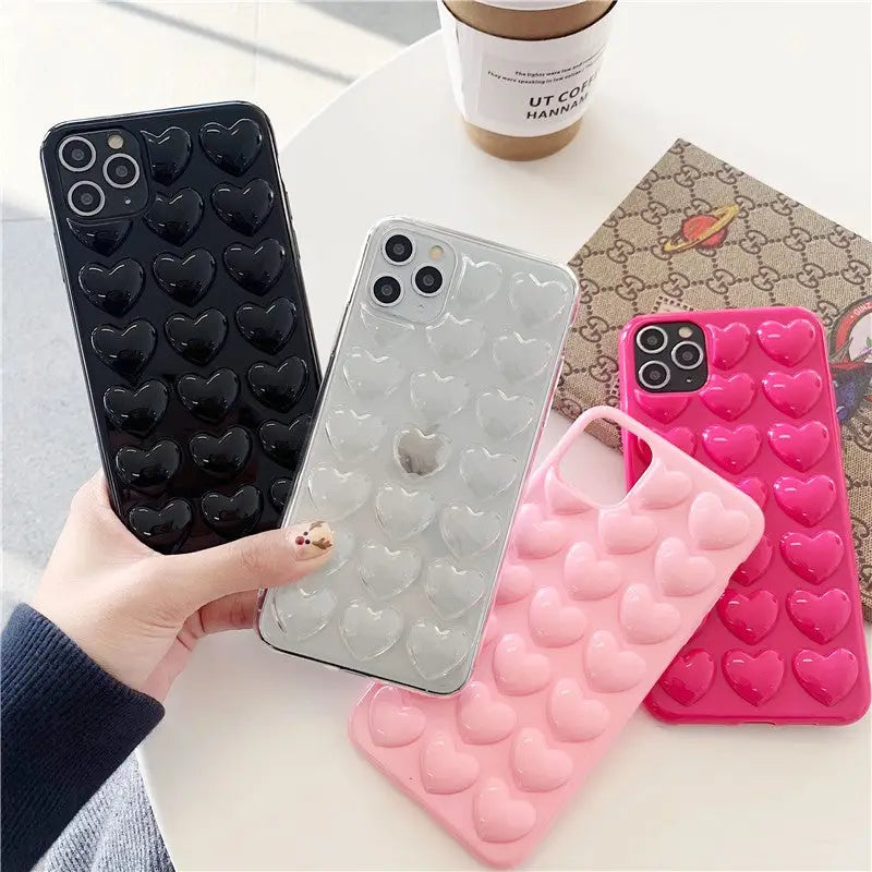 Candy Colors Solid Hearts iPhone Case W025 - iphone case