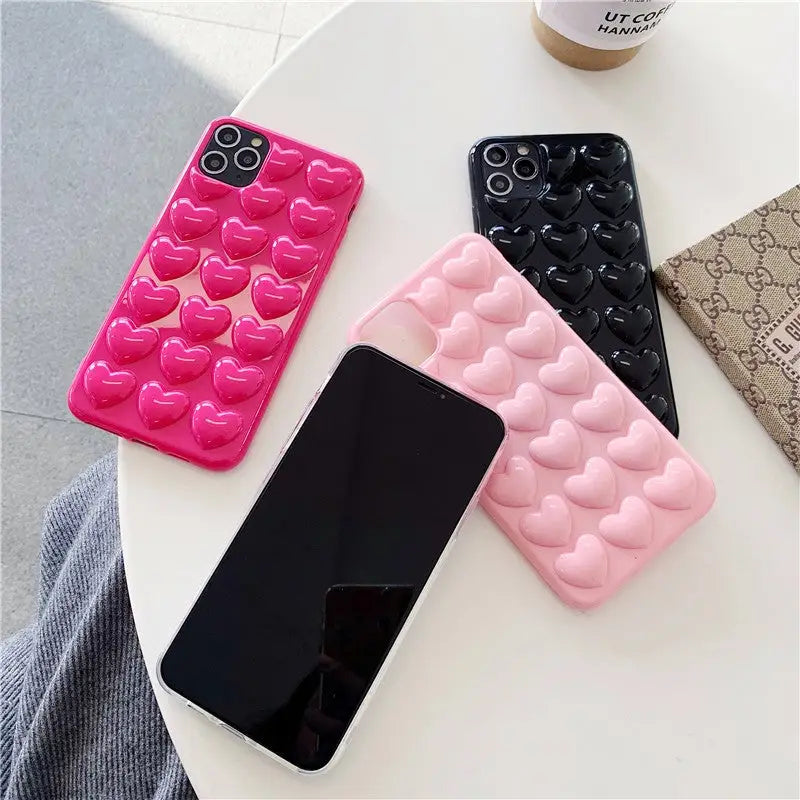 Candy Colors Solid Hearts iPhone Case W025 - iphone case