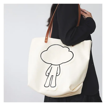 Cartoon Applique Canvas Tote Bag KC6 - Shopper Bags & Tote 