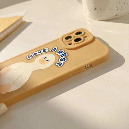 Cartoon Duck Phone Case - Iphone 7 / 8 / Se, 7 Plus / 8 Plus, X / Xs, Xs Max, Xr, 11, 11 Pro, 11 Pro Max, 12 Mini, 12, 12 Pro, 12 Pro Max, 13mini, 13, 13pro, 13pro Max-2