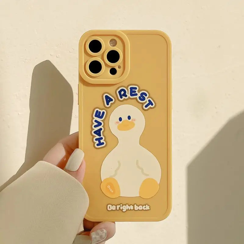 Cartoon Duck Phone Case - Iphone 7 / 8 / Se, 7 Plus / 8 Plus, X / Xs, Xs Max, Xr, 11, 11 Pro, 11 Pro Max, 12 Mini, 12, 12 Pro, 12 Pro Max, 13mini, 13, 13pro, 13pro Max-13