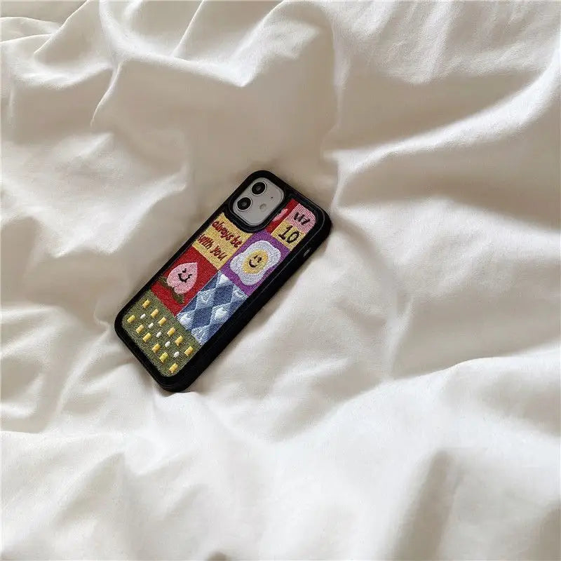 Cartoon Embroidered Phone Case - iPhone 12 Pro Max / 12 Pro 