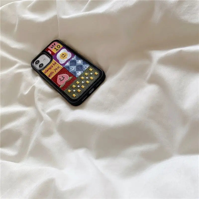 Cartoon Embroidered Phone Case - iPhone 12 Pro Max / 12 Pro 