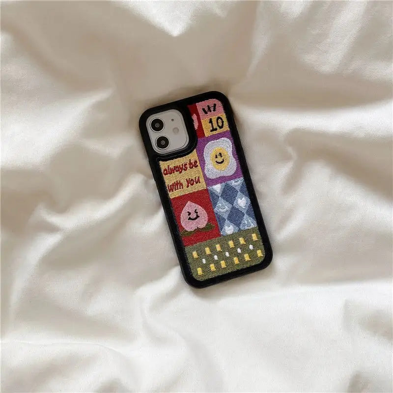 Cartoon Embroidered Phone Case - iPhone 12 Pro Max / 12 Pro 