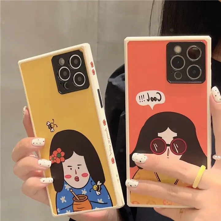 Cartoon Girl Phone Case - iPhone 12 Pro Max / 12 Pro / 12 / 