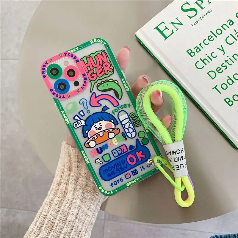 Cartoon Hand Strap Phone Case - iPhone 12 Pro Max / 12 Pro /