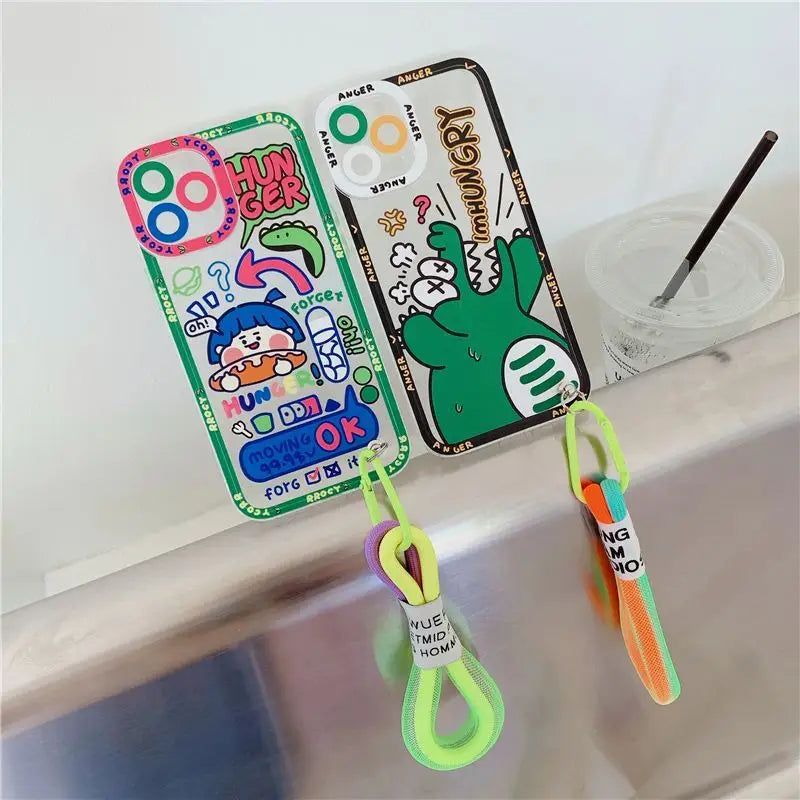 Cartoon Hand Strap Phone Case - iPhone 12 Pro Max / 12 Pro /