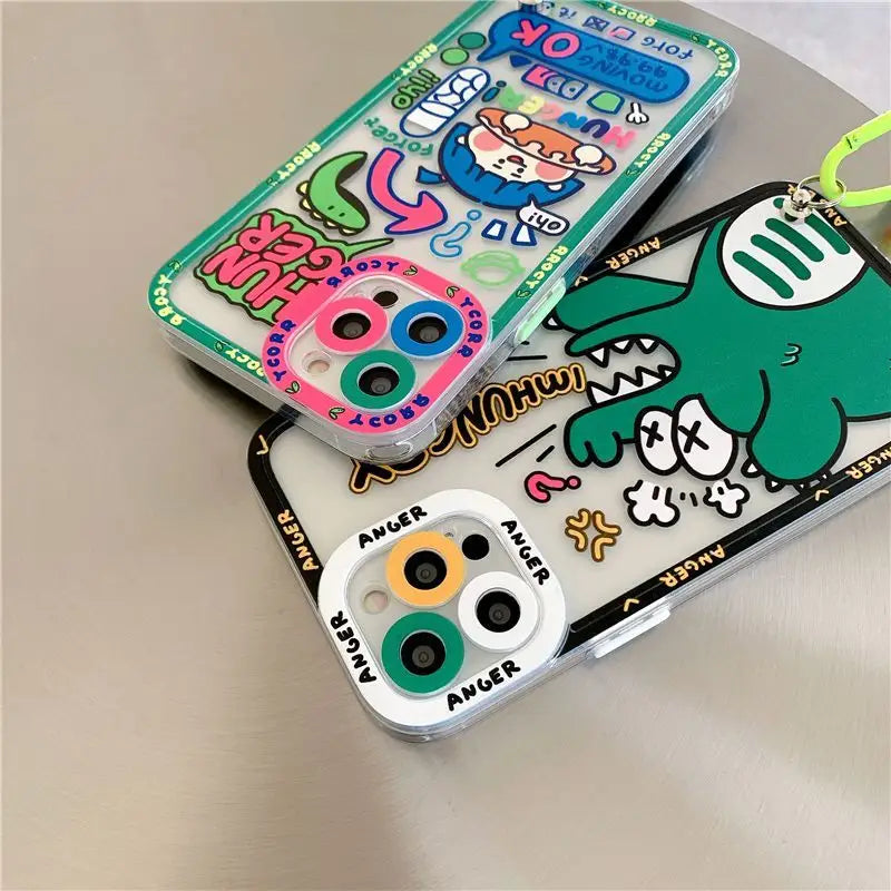 Cartoon Hand Strap Phone Case - iPhone 12 Pro Max / 12 Pro /