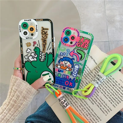 Cartoon Hand Strap Phone Case - iPhone 12 Pro Max / 12 Pro /