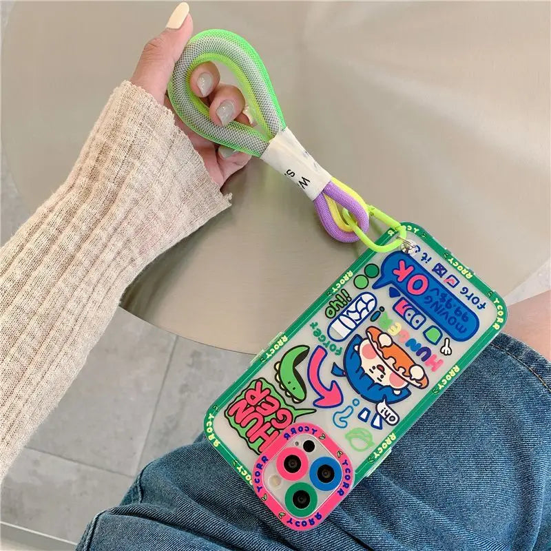 Cartoon Hand Strap Phone Case - iPhone 12 Pro Max / 12 Pro /