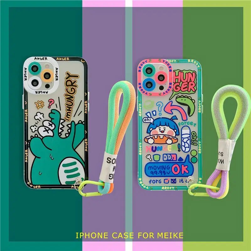 Cartoon Hand Strap Phone Case - iPhone 12 Pro Max / 12 Pro /