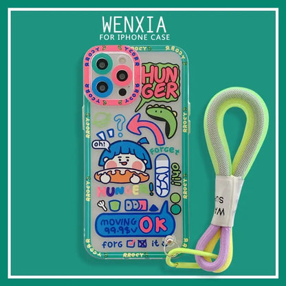 Cartoon Hand Strap Phone Case - iPhone 12 Pro Max / 12 Pro /