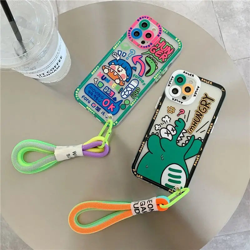 Cartoon Hand Strap Phone Case - iPhone 12 Pro Max / 12 Pro /